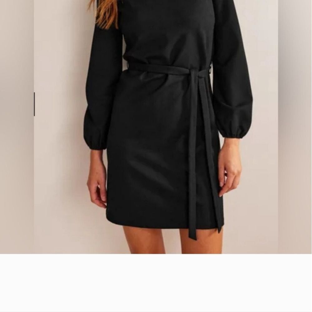 Boden Womens little black dress style Violet Ponte Shift size 6 ladies sleeves - Picture 4 of 16